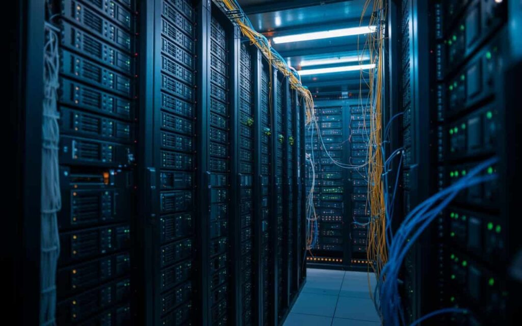 AI Representative Image of Virtual Servers in Data Center (Remove Legal Issues)